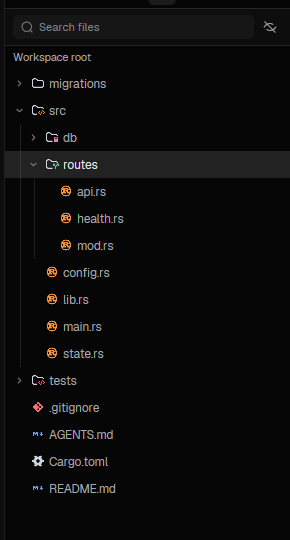 The files panel: workspace file tree beside the conversation